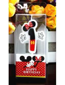 Mickey Mouse birthday candles - girl