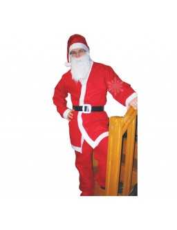 Strój dla dorosłych "Mikołaj" (czapka, broda, bluza, spodnie, pasek), rozmiar uniwersalny