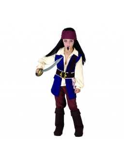 Strój Pirat (opaska, koszula, kamizelka z pasem, spodnie, cholewki)
