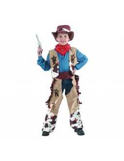 Costume Cowboy (waistcoat, overlays for pants, hat, scarf)
