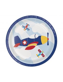 "Lil Flyer Airplane Luncheon" paper plates, 17 cm, 8 pcs.