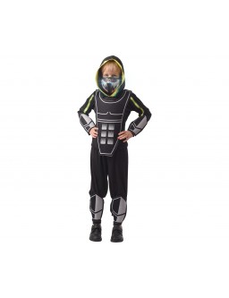 Costume Cyber Hero (hooded top, pants, sound reactive mask, armour, arm and legs guards)