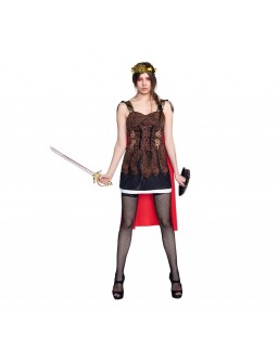 Strój dla dorosłych "Gladiatorka" (sukienka z peleryną)