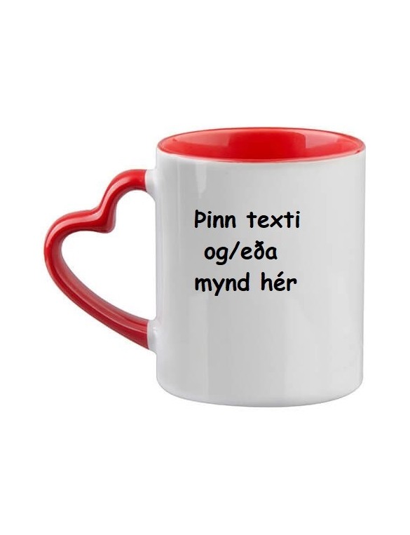 Mug with a picture/text - heart red