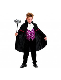 Strój dla dzieci Gotycki wampir (peleryna,front koszuli,żabot)
