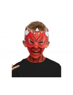 Zestaw do malowania twarzy Diabeł (maska, farbki, kredka, gąbka, aplikator)