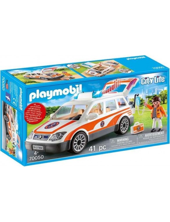 Playmobil læknir og neyðarbíll m/sírenu 70050