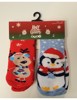 Children's socks, set of 2 pairs - reindeer and penguin