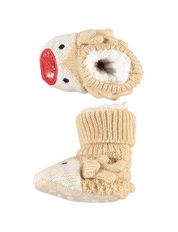 Knitted children's Christmas shoes - reindeers