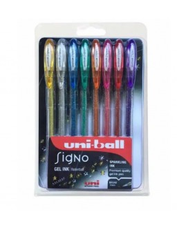 Długopisy brokatowe żelowe 8 kolorów