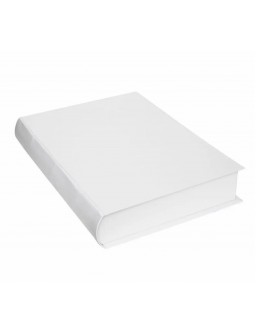 A box in the shape of a white book