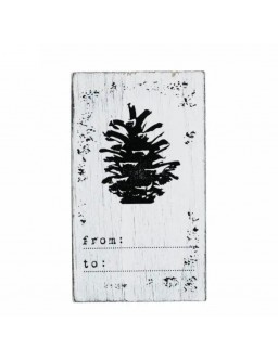Stamp, label with the image of a pine cone