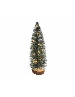 Christmas tree with lights on a wooden plate 30cm