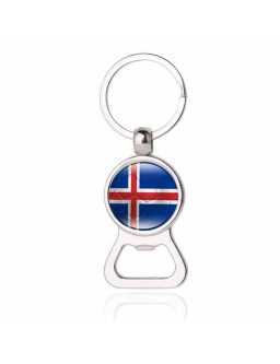 Keychain with Icelandic flag