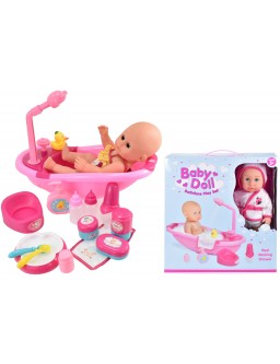 BabyDoll- A doll in a bath with accessories 40x37cm