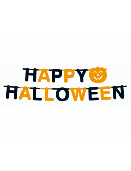 Foil girland Happy Halloween, big letters, size 350x23cm