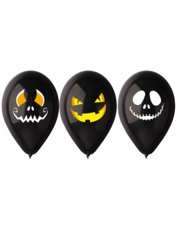Balloon Premium Halloween faces, 12'' - 3 pcs.
