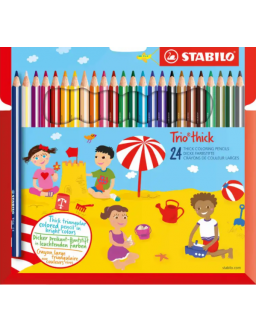 Thick coloring pencils 24 colors Stabilo