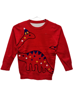 Christmas sweater - red dinosaur