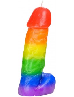 Rainbow penis candle 15cm