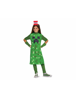 Costume Girl Creeper Classic - Minecraft (licensed), size M (7-8 years)