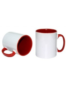Mug with a picture/text - red