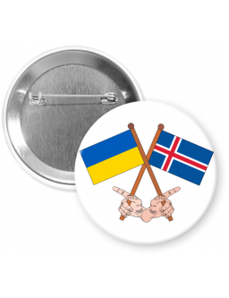 Przypinka z agrafką - Flagi Ukrainy i Islandii