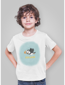 Children's white T-shirt with Puffin
