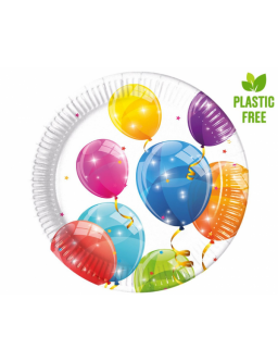 Paper Plates Sparkling Balloons, next generation, 23 cm, 8 pcs. (plastic-free)