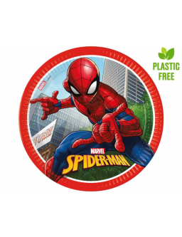 Paper plates Spiderman Crime Fighter (Marvel), next generation, 23cm, 8 pcs. (plastic-free)