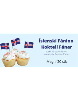 The Icelandic flag Cocktail flags 20pcs