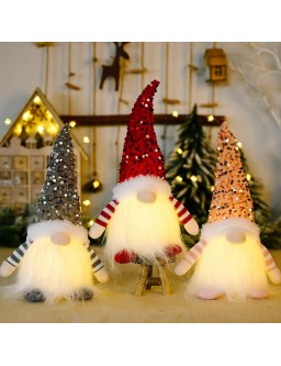 Plush Christmas Gnome with light