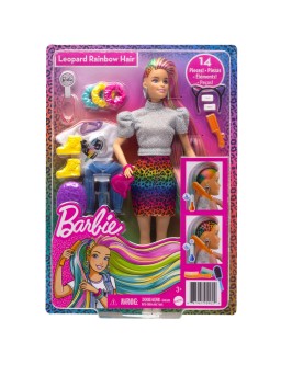 Barbie. Kolorowa fryzura panterka