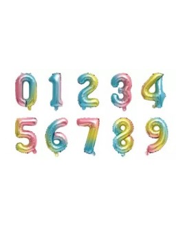 Foil balloons numbers 16 inch - colorful
