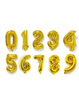 Foil balloons numbers 16 inch - gold