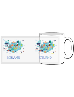 Kubek mapa Islandii