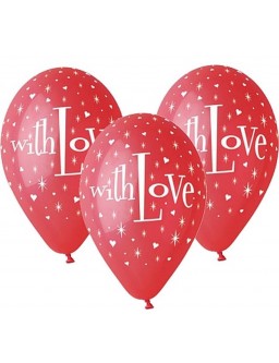 Balony Premium "With Love" 12" / 5 szt.