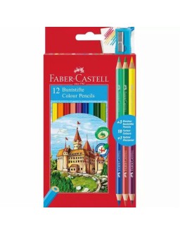 Faber-Castell crayons 12 pieces + 2 two-color
