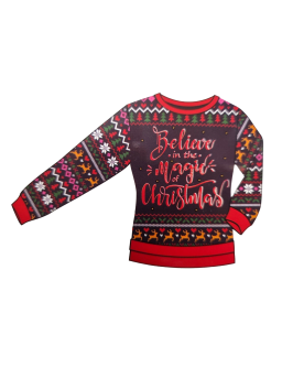 Sweter świąteczny ze światełkami - Believe in the Magic Christmas