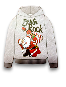 Bluza z kapturem świąteczna - Santa Rock