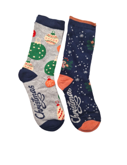 Christmas ball socks, 2 pairs - size 36-41