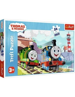 Puzzle for children - Thomas and Percy on the tracks
